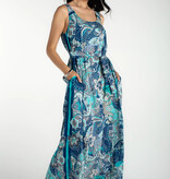 Liverpool Los Angeles sleeveless woven maxi dress w/ self belt