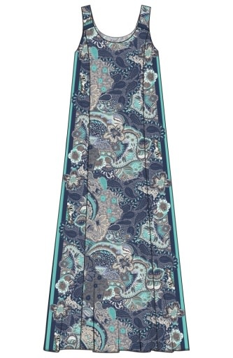 Liverpool Los Angeles sleeveless woven maxi dress w/ self belt