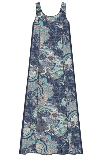 Liverpool Los Angeles sleeveless woven maxi dress w/ self belt