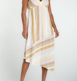 Liverpool Los Angeles sleeveless v neck asymmetrical handkerchief hem dress