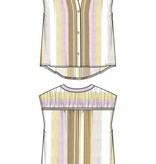 Liverpool Los Angeles dolman button front woven blouse w/ shirring