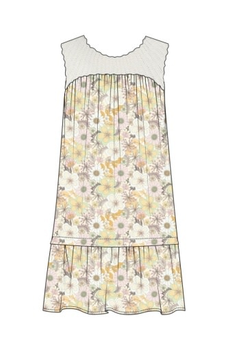 Liverpool Los Angeles sleeveless woven dress w/crochet