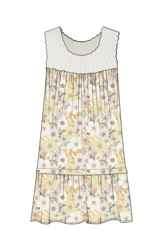 Liverpool Los Angeles sleeveless woven dress w/crochet