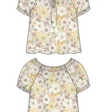 Liverpool Los Angeles short sleeve tie neck woven top