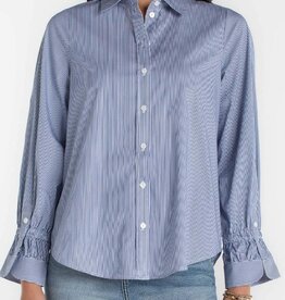 Liverpool Los Angeles adjustable sleeve button front woven top