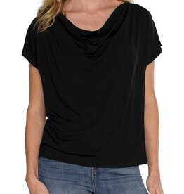 Liverpool Los Angeles 3/4 sleeve draped neck knit top