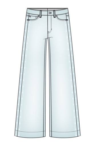 Liverpool Los Angeles stride crop wide leg w/ embroidered side seam