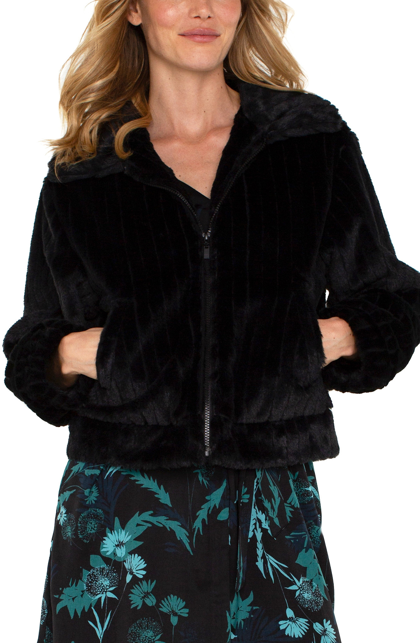 Liverpool Los Angeles zip up fur jacket