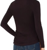Liverpool Los Angeles long sleeve mock neck knit top w shirring
