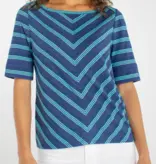 Liverpool Los Angeles 1/2 sleeve fold over boat neck knit top w/ miter