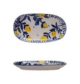 FLEURISH Hand-Painted Stoneware Platter with Lemons (Each One Will Vary)