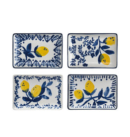 FLEURISH Hand-Painted Stoneware Dish w/ Lemons (various)