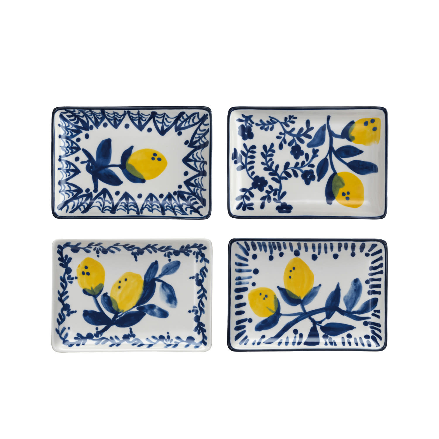 FLEURISH Hand-Painted Stoneware Dish w/ Lemons (various)