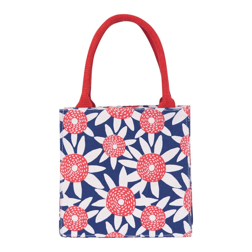 Straw Sunflower Red Itsy Bitsy Mini Tote