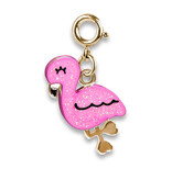 Charm It! Gold Glitter Flamingo Charm