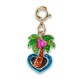 Charm It! Gold Glitter Palm Tree Charm
