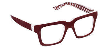 Peepers Dark Red/Check Louie Blue Light Reading Glasses