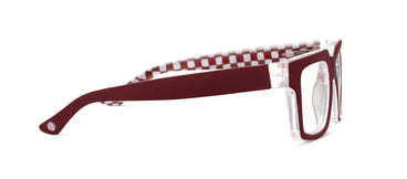 Peepers Dark Red/Check Louie Blue Light Reading Glasses