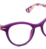 Peepers Purple/Coral Check Daphne Blue Light Reading Glasses