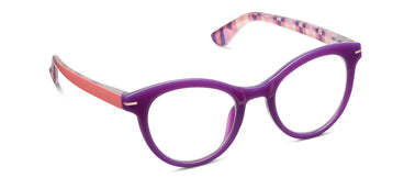 Peepers Purple/Coral Check Daphne Blue Light Reading Glasses