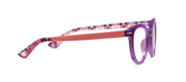 Peepers Purple/Coral Check Daphne Blue Light Reading Glasses