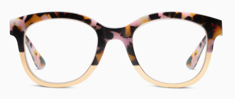 Peepers Pink Botanico/Gold Georgia Blue Light Reading Glasses