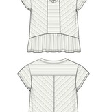 Liverpool Los Angeles short sleeve v neck knit top w/ miter detail