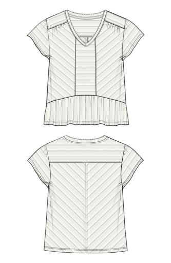 Liverpool Los Angeles short sleeve v neck knit top w/ miter detail