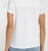 Liverpool Los Angeles short sleeve v neck knit top w/ miter detail