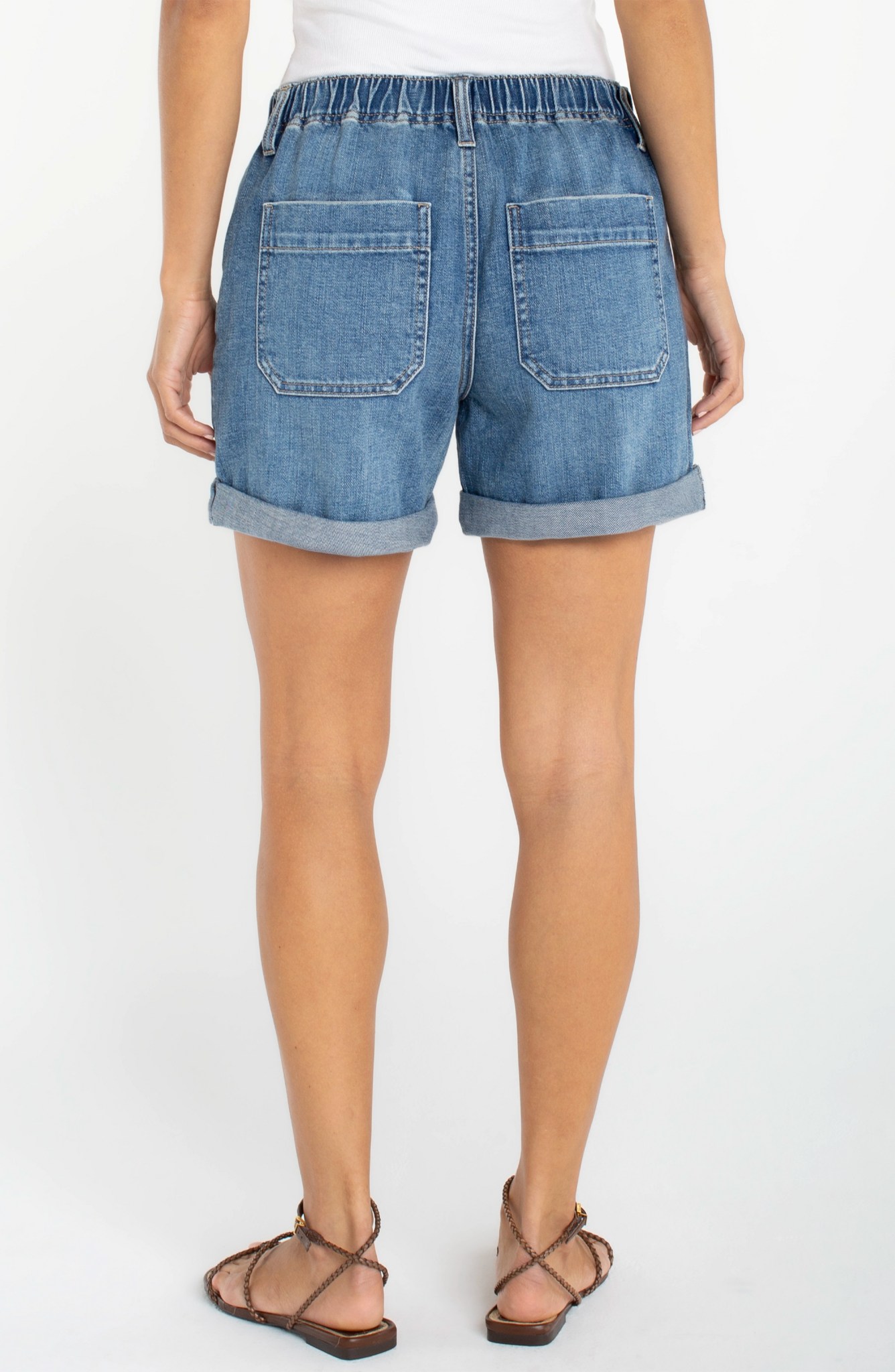 Liverpool Los Angeles elastic back roll cuff short 5' inseam