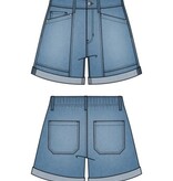 Liverpool Los Angeles elastic back roll cuff short 5' inseam