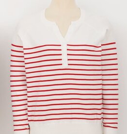 Molly Bracken Offwhite/Red Ladies Knitted Sweater