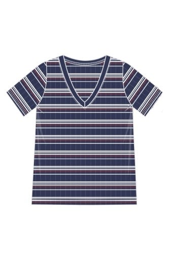 Liverpool Los Angeles short sleeve v-neck knit tee