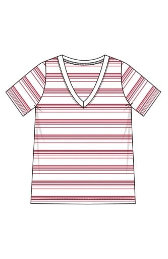 Liverpool Los Angeles short sleeve v-neck knit tee