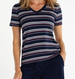 Liverpool Los Angeles short sleeve v-neck knit tee