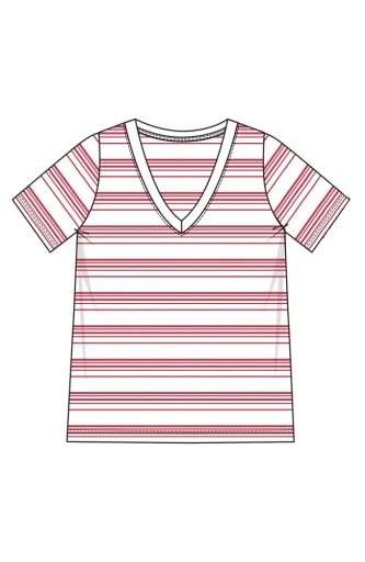 Liverpool Los Angeles short sleeve v-neck knit tee