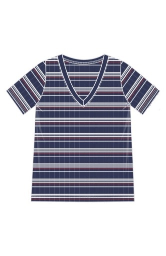 Liverpool Los Angeles short sleeve v-neck knit tee