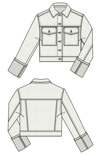 Liverpool Los Angeles cropped jacket w/ bracelet length cuffed sleeve