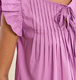 Molly Bracken Lilac Cotton Babydoll Blouse (Lilac Ladies Woven Top)