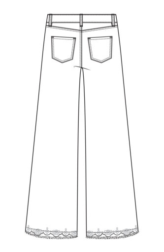 Liverpool Los Angeles stride crop wide leg w/ embroidered hem 26'