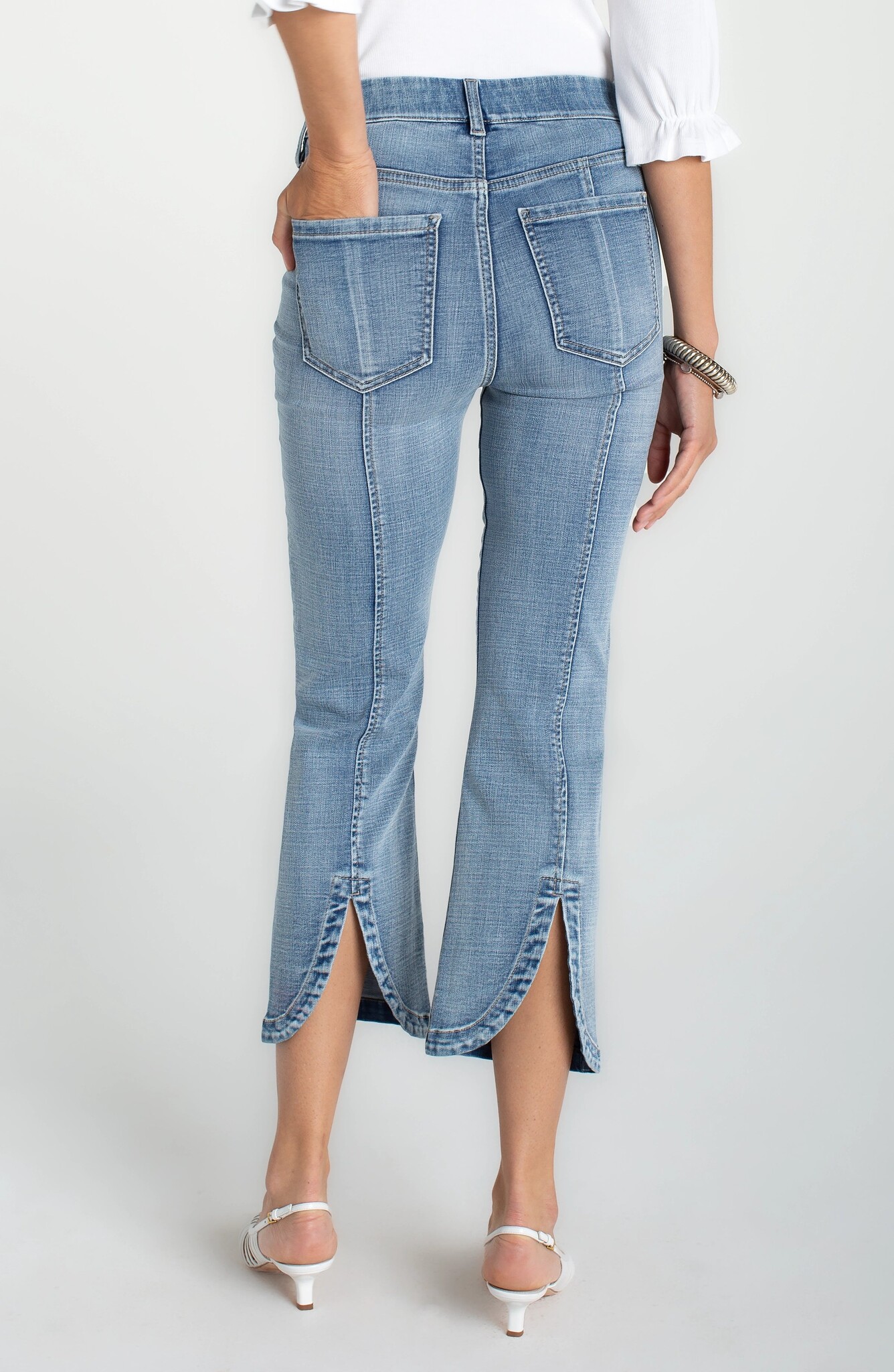 Liverpool Los Angeles gia glider crop flare w/ tulip back slit