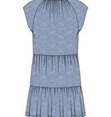 Liverpool Los Angeles tiered flutter sleeve dress