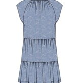 Liverpool Los Angeles tiered flutter sleeve dress