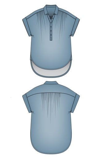 Liverpool Los Angeles popover shirt w/ shirring