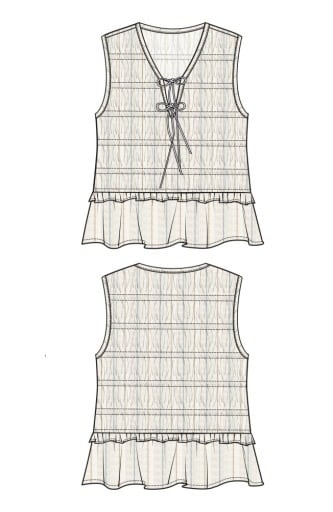 Liverpool Los Angeles sleeveless tie front woven top w/ smocking