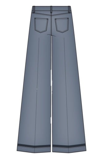 Liverpool Los Angeles super stride wide leg w/ shadow cuff 30' ins