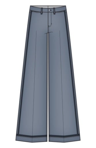 Liverpool Los Angeles super stride wide leg w/ shadow cuff 30' ins