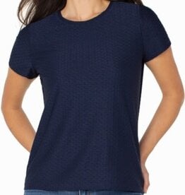 Liverpool Los Angeles textured short sleeve crew neck tee w/ rib trim