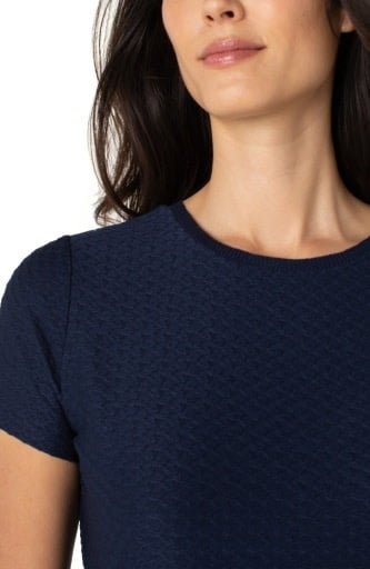 Liverpool Los Angeles textured short sleeve crew neck tee w/ rib trim