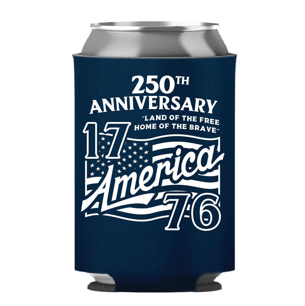I Love My Freedom 250th Anniversary Blue Koozie Can Cooler